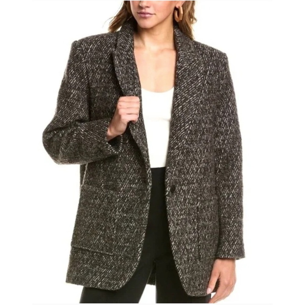 Ba&sh "Lady Jacket"  Blazer Jacket Brown Thick US S $515 Dark Academia Parisian - Picture 3 of 9